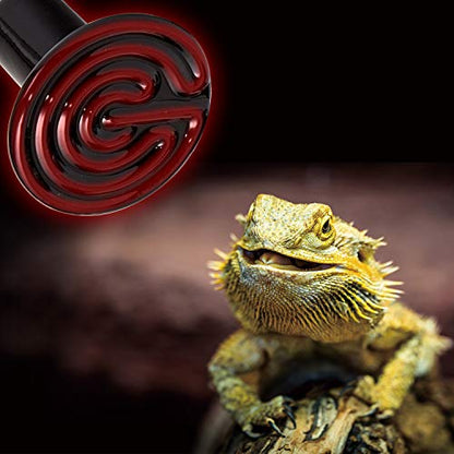 REPTI ZOO Reptile Ceramic Infrared Heat Emitter,110V 100W Infrared Bulb for Reptile Pet Coop and Glass Terrarium - size: 1 Count (Pack of 1)