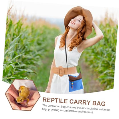 POPETPOP Pet Backpack Carrier Reptile Backpack Bag Small Pet Carrier Hamster Travel Bag Guinea Pig Travel Container Random Color