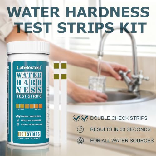 Water Hardness Test Kit & Hard Water Test Strips for Softener | Double Check Strips, Hardness Tester for Home, Drinking, Aquarium, Pool, Well, Tap and All Water Sources, 0-425 ppm/0-25 gpg
