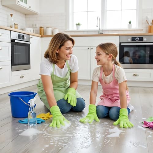 Abeillo Microfiber Gloves for Plants Dusting Cleaning, Reusable Washable Cleaning Gloves Mittens House Cars Blinds Dusting - color: Green