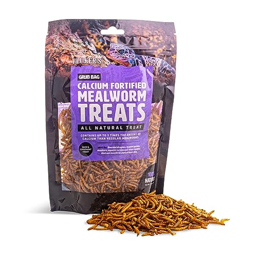 Fluker’s Grub Bag All Natural Calcium Fortified Mealworm Treats, Packed with Protein, Rich in Nutrients, A Reptile Favorite, 3 oz