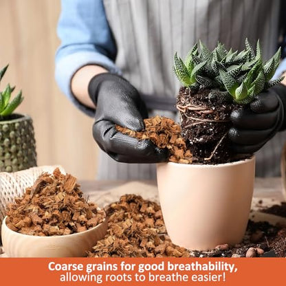 Riare 2 Pack Organic Coco Coir Chips for Plants, 2.2 lb Coconut Husk Bricks | Low EC & pH-Balanced Coco Husk Substrate with Drainage & Aeration, High-Expansion Mulch for Landscaping, Orchids & Soil Mix - size: 2 Pack