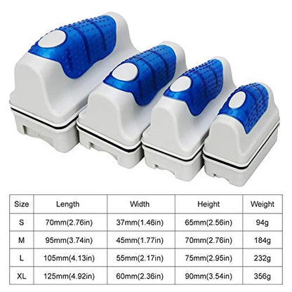 Jasonwell Magnetic Aquarium Fish Tank Glass Algae Glass Cleaner Scrubber Floating Clean Brush(L) - color: Blue, size: L