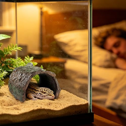 Mygeromon Reptile Hides Leopard Gecko Hideout Resin Caves Tank Accessories | 2 Pcs