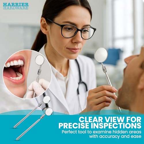 2-Pack Telescopic Insp Mirror 5-21" Swivel | Extend And Swivel To Inspect Hard To Reach Mechanical Spots - color: Mirror