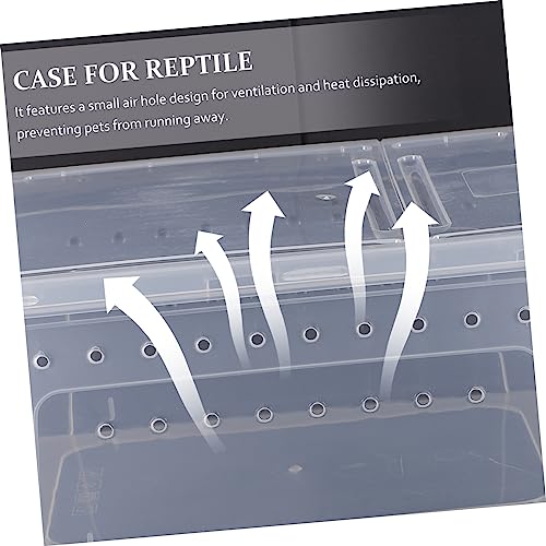 1Pc Plastic Transparent Reptile Feeding Box with Special Door for Gecko Snake Tortoise Spider Durable Material Escape Design for Reptile Care and Pets