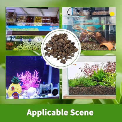 Hamiledyi 6 LB Aquarium Filter Media Bio Balls Ceramic Rings Media with Mesh Bag for Fish Tank and Pond Canister Biological Biofilter Filter (Black)