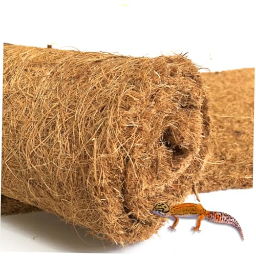 Veemoon 2pcs Natural Coconut Fiber Reptile Mat Breathable Pet Bedding Liner Brown for Tortoise Habitat and Microlandscape Use