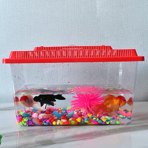 Portable Reptiles Tanks Box Including Feeding Port Observation Window for Lizards Breeding Case Large Lizards Habitat Box Featuring Ventilated Cover - size: 13x9x9cm