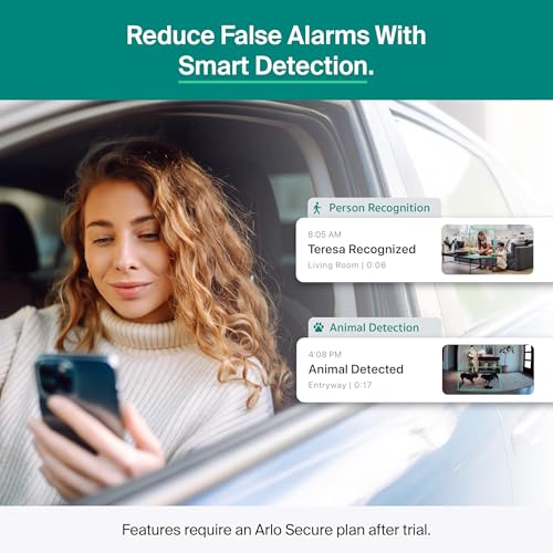 Arlo Essential Indoor Pan Tilt Zoom Security Camera 2K - 1-Cam + 6 Mo Plan | 360° pan & 180° tilt; 2K pet camera; Auto motion tracking; Animal detection; Animated preview; 6-mo Secure plan incl. - size: 1 Camera - White, style: 6 Months Secure Plan