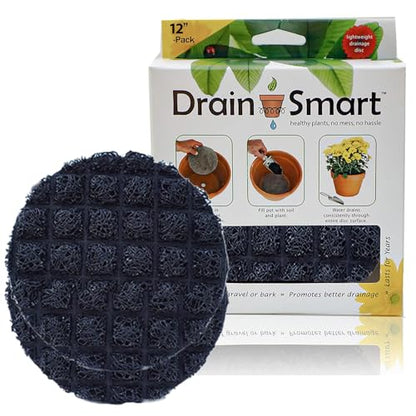 3D Mesh Planter Pot Drainage Insert Disc – Made in USA – Keeps Soil in, Lets Water Drain Out – Cleaner, Lighter Alternative to Gravel for Indoor & Outdoor Planters (12" – 2 Pack) - size: 12" – 2 Pack