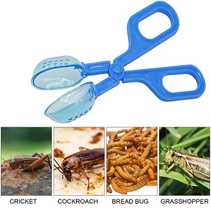 1PCS Reptile Feeding Blue Cleaning Tool Scooper Feeding Tool Amphibian Terrarium Spider Cricket Feeding Clamp Litter Clamp