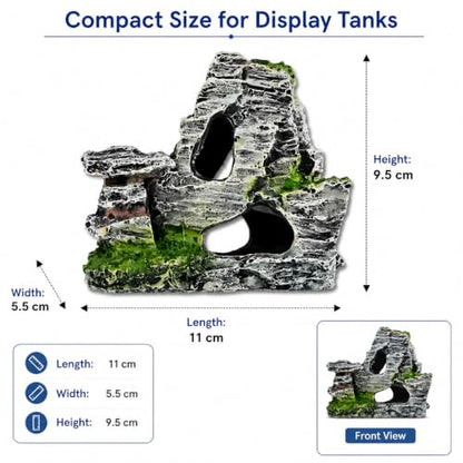 Artificial Moss Rock Cave Aquarium Decor, Fish Tank Hideout, Mountain Terrain Ornament