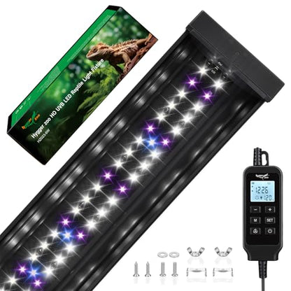 UVB Light for Reptiles 6W 9.8IN LED UVA UVB Terrarium Lamp with 4 Auto Modes for Ferguson Zones UVB Bulb with Timer for Bearded Dragon Gecko Turtle Lizard Snake Adjustable Brightness for Reptile Tank - size: 6W-9.8IN