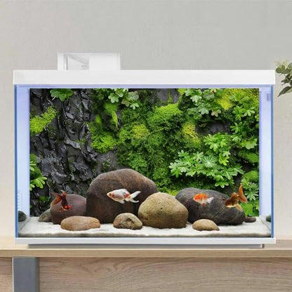 Reptile Terrarium Background 48"×24" 3PCS – Polyester Fabric Bearded Dragon Tank Decor with Gray Rock Bark & Forest Pattern, Non-Reflective & Bubble-Free for Snake Lizard Gecko Vivarium 834