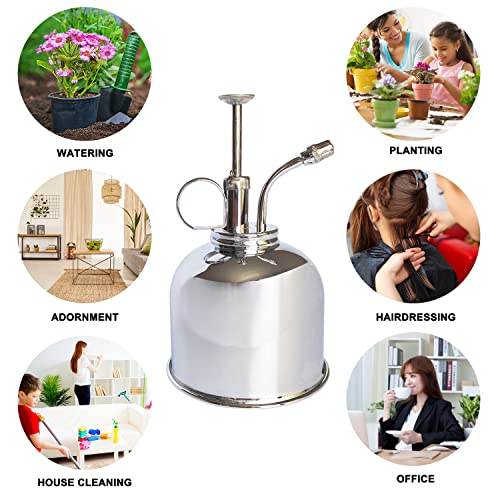 Brass Silver Spray Lianshi can Plant Spay Bottle Inner Flower Spray Mister 300ml/10.56 oz 1pcs/Lot - color: Silver