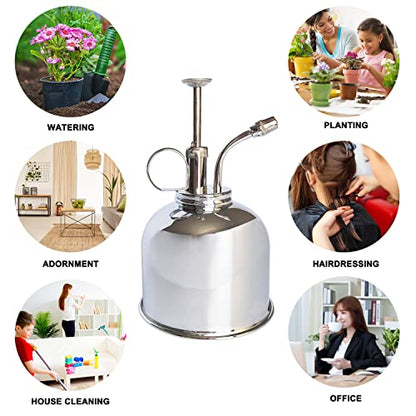 Brass Silver Spray Lianshi can Plant Spay Bottle Inner Flower Spray Mister 300ml/10.56 oz 1pcs/Lot - color: Silver