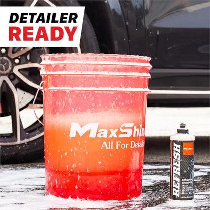 Maxshine 5 Gallon Universal Detailing Bucket – Car Wash Bucket for Scratch-Free Washing – Garage Storage & Auto Detailing Tool Holder – Holds Soap, Foam Cannon, Brushes, Microfiber Towels (Black) - color: 5g Bucket (Black)