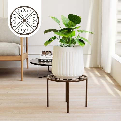 10.24" Plant Stand Flower Stand - Bronze Plant Holder. | for Garden Home, Anti-rust Plant Rack for Multiple Plant Indoor or Outdoor. - color: Brown, size: 7.9in Flower