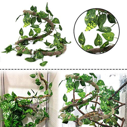 PINVNBY Bearded Dragon Tank Accessories,Reptiles Resin Human Skull Habitat Decor,Lizard Hammock Coconut Shell Hut Hideouts Cave Jungle Climber Vines Leaves Decorations for Chameleon Snake Spider Gecko