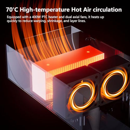 Official Creality Filament Drying Chamber Heater, Up to 70℃ Chamber Temperature Reduce Print Warping DIY for on Filament Sotrage Box, As Heater Install on 3D Printer or Use on Enclsoure Cover