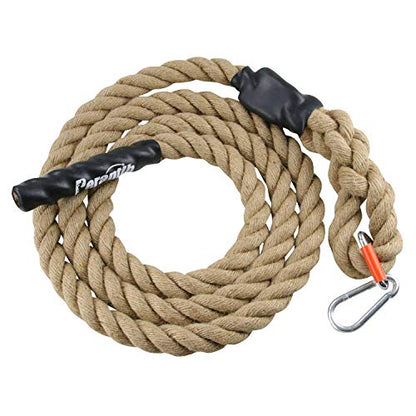 Perantlb Outdoor Climbing Rope for Fitness and Strength Training, Workout Gym Climbing Rope, 1.5'' in Diameter, Length Available: 8,10, 15, 20, 25, 30,40, 50 Feet… - size: 10 ft, style: With Hook