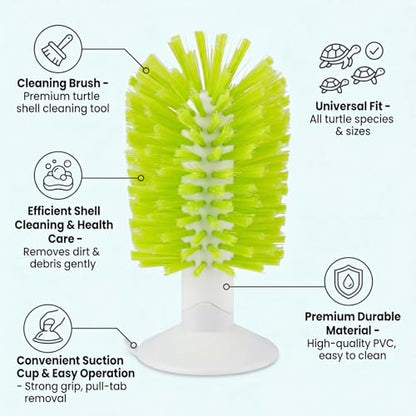 shuielai1PCS Turtle Brush with Suction Cup, Tank Scratch Scrub Back Shell Cleaner for Red Eared Slider, Exfoliate Remove Scutes, Green Turtle Aquarium Habitat Accessories