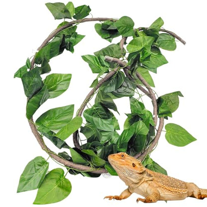 Tfwadmx 3FT Snake Vines for Climbing Enclosure Fake Jungle Vines Flowers Leaves Habitat Terrarium for Reptile Snake Chameleon Ball Python - size: 3.2 Ft Thin Vines 1 pc