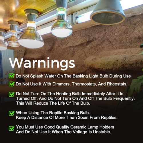 Reptile Heat Lamp 75W, Daylight UVA Basking Light Bulbs with E26 Base for Lizards, Turtles, Snakes and Amphibians 2 Pack