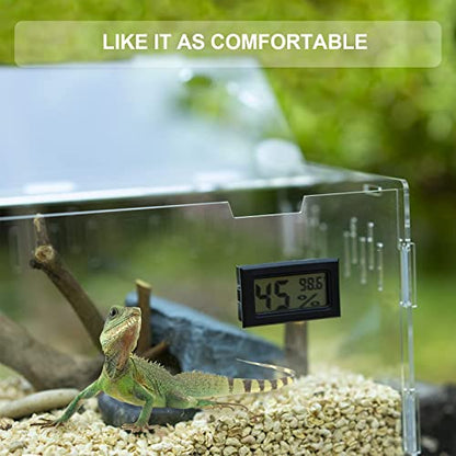 BETAZOOER Acrylic Reptile Terrarium Breeding Tank Enclosure 11.4"x7.7"x5.9" - size: Small