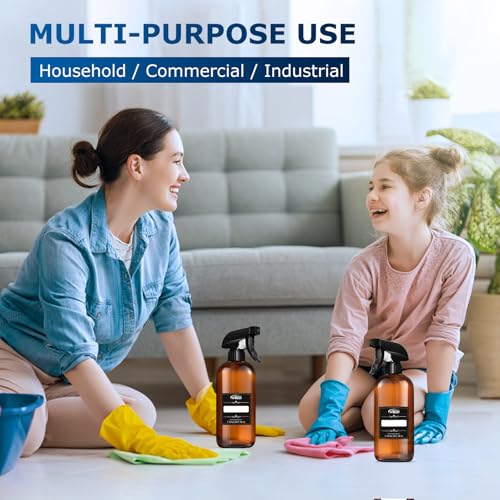 Veco 10oz Spray Bottle with Adjustable Nozzle, 360° Water Spray Bottles for Cleaning Solution, Plastic Spray Bottles for Hair Cooking Plant Pet, No Leak and Clog (3 Pack & Foldable Funnel), Brown - size: 10 oz 3Pack