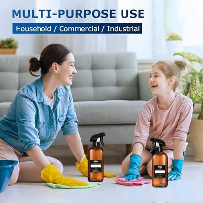 Veco 10oz Spray Bottle with Adjustable Nozzle, 360° Water Spray Bottles for Cleaning Solution, Plastic Spray Bottles for Hair Cooking Plant Pet, No Leak and Clog (3 Pack & Foldable Funnel), Brown - size: 10 oz 3Pack