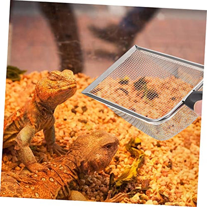 BESPORTBLE Stainless Steel Reptile Sand Shovel PET Manure Residue Cleaning Tool for Turtles Lizards Snakes Easy to Use Sturdy