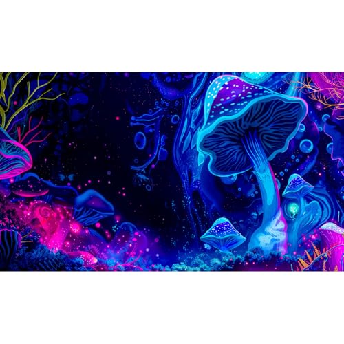 Fantasy Mushroom Forest Aquarium Background Abstract Cartoon Mushroom Reptile Tank Backgrounds Vibrant Jungle Mushrooms Theme Fish Tank Background Magic Mushrooms Reptile Enclosure Backgrounds 24x16in - color: Purple Pink, size: 24(W)x16(H)in