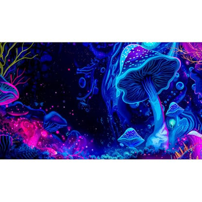 Fantasy Mushroom Forest Aquarium Background Abstract Cartoon Mushroom Reptile Tank Backgrounds Vibrant Jungle Mushrooms Theme Fish Tank Background Magic Mushrooms Reptile Enclosure Backgrounds 24x16in - color: Purple Pink, size: 24(W)x16(H)in