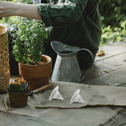 POPETPOP Flower Pot Hole Mesh Pad: 50 Pack Drainage Pads and Pot Fillers for Keeping Soil from Flowing - Drainage Netting for Bonsai, Horticulture Care, 2. 95 X 2. 16 X 1. 81 Inches - size: 7.50X5.50X4.60CM