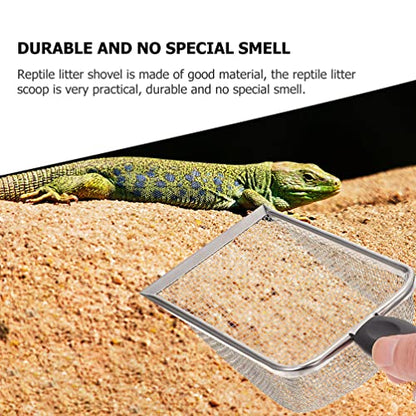 2pcs Reptile Litter Shovels for Easy Waste Cleanup Turtles Lizards Snakes and Frogs Durable Fine Mesh Scoop for Pet Terrariums