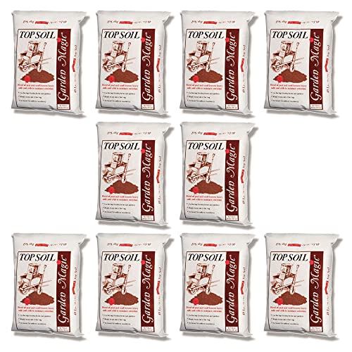 Michigan Peat 10 Pack Garden Magic Indoor and Outdoor Organic Planting Potting Topsoil Mix Blend with Moisture Retention, 40-Pound Bag - size: 40-Pound (10 Pack)