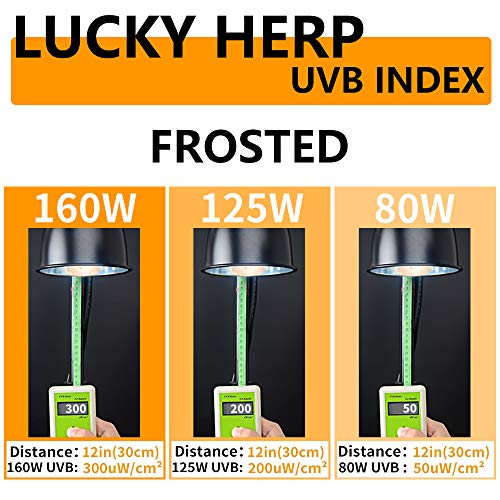 LUCKY HERP 125 Watt UVA+UVB Vapor Heat Lamp Bulb, High Intensity Self-Ballasted Heat Basking Lamp/Bulb/Light for Reptile and Amphibian, Sun Lamp for Bearded Dragon Lizard Turtle - size: 125