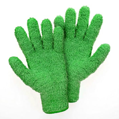 Abeillo Microfiber Gloves for Plants Dusting Cleaning, Reusable Washable Cleaning Gloves Mittens House Cars Blinds Dusting - color: Grass Green