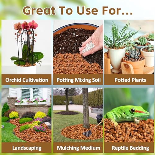 Riare 10LB Organic Coco Coir Chips for Plants Coconut Husk Substrate | Low EC & pH Balanced, Superior Drainage & Aeration, High Expansion & Moisture Retention, Mulch for Orchids, Herbs, Soil Mix