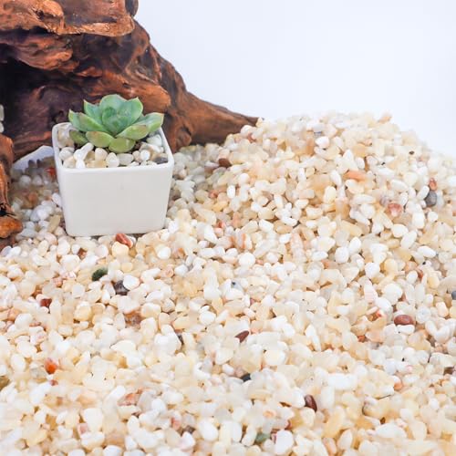 CJGQ 7lb Aquarium Gravel for Plants,1/5 Inch Natural Decorative River Rocks for Succulent and Cactus Landscaping, Natural Small Rocks for Fish Tanks, Vases & Terrariums - color: Mixed Beige, size: 7lb
