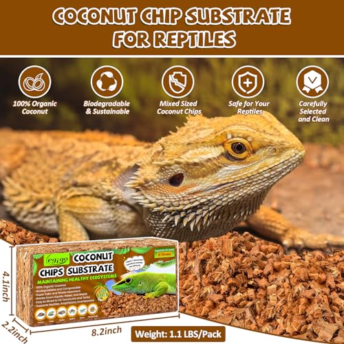 Legigo 2 Pack Coconut Husk for Reptiles, Natural Coconut Fiber Substrate | Organic Coco Husk Chip Reptiles Bedding, Coco Coir Chips for Snakes, Tortoise, Ball Pythons, Geckos, Lizards, Terrarium - color: 2 Pack