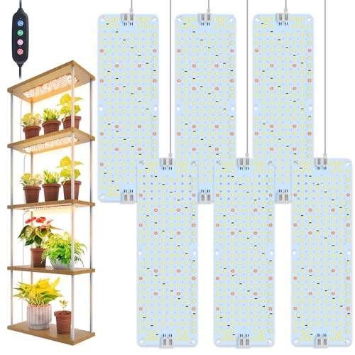 6-Pack Panel Grow Lights for Indoor Plants, FECiDA 2026 LED Plant Grow Light for Under Cabinet Plants, Full Spectrum Growing Lamp with 4,8,12,16,20 Hr Timer, Free Linking - size: Panel Grow Light 12W(6Pack)