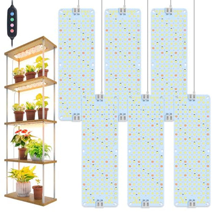 6-Pack Panel Grow Lights for Indoor Plants, FECiDA 2026 LED Plant Grow Light for Under Cabinet Plants, Full Spectrum Growing Lamp with 4,8,12,16,20 Hr Timer, Free Linking - size: Panel Grow Light 12W(6Pack)