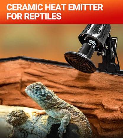 REPTI ZOO 100W Reptile Heat Lamp 2Pack Ceramic Heat Emitter Night Heat Lamp Bulbs Reptile Terrarium Heat lamp Tank Heat Bulb for Turtle Bearded Dragon Gecko Lizard Snake Chicken E26 - style: 100W/2PCS