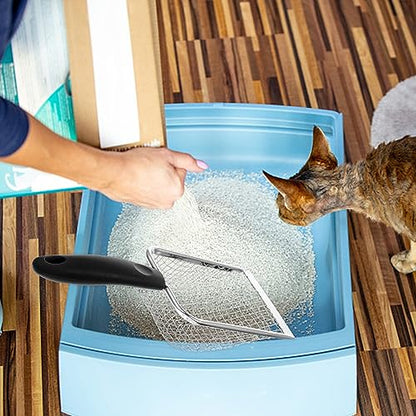 POPETPOP Handle Litter Scoop with Mesh Design for Easy Pet Waste Cleaning for Reptile Litter Boxes and Convenient Poop Shovel for Cat and Reptile Owners