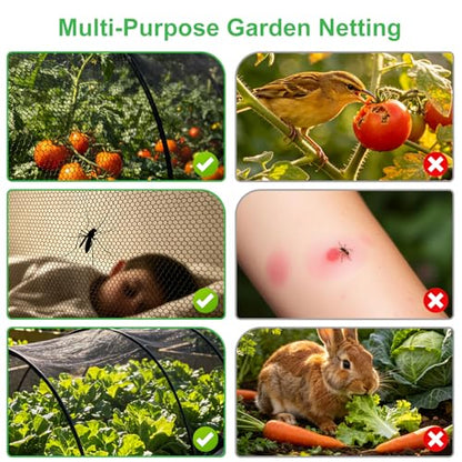 Patio Mosquito Netting, Black 9.8FT×18FT Garden Mesh Netting,Garden Mosquito Net for Plants,Fruits and Vegetables to Repel Flies,Insects & Birds,Mosquito Mesh Screen for Outdoor,Patio,Balcony,Terrace