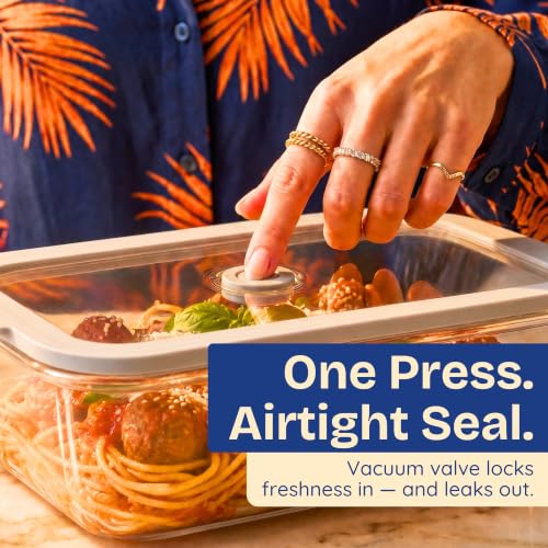 Non-Toxic Glass Food Containers with Lids, 2-Pack, 50 oz, Airtight, Gray | Plastic & BPA free. Glass body, glass lid & platinum silicone seal. Airtight & leakproof. Freezer & microwave safe. - color: Gray, size: 50 Oz