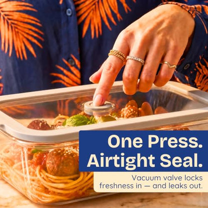 Non-Toxic Glass Food Containers with Lids, 2-Pack, 50 oz, Airtight, Gray | Plastic & BPA free. Glass body, glass lid & platinum silicone seal. Airtight & leakproof. Freezer & microwave safe. - color: Gray, size: 50 Oz